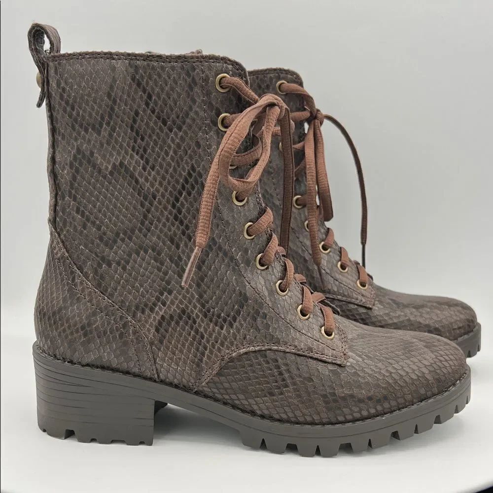 True Craft Raylee Brown Lace-Up Ankle Boots W8